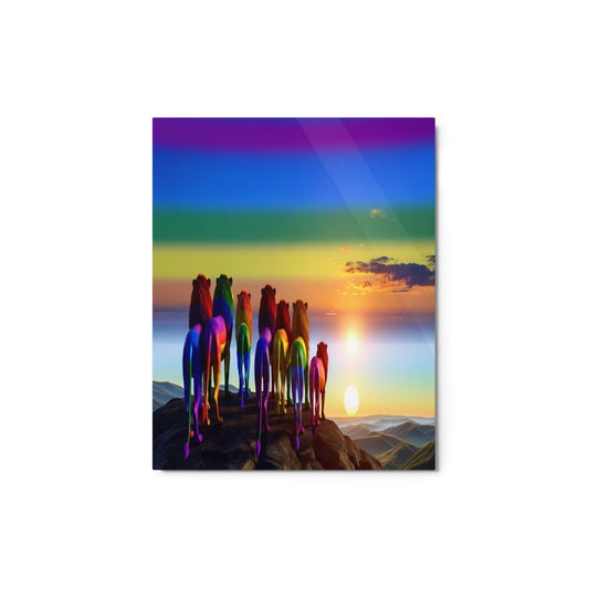 Rainbow On The Horizon 8x10 Metal Print - OUR RAINBOW PRIDE