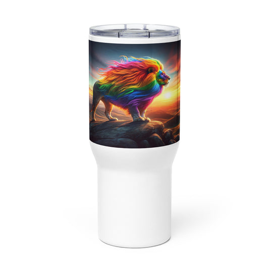 Travel mug with a handle - OUR RAINBOW PRIDE